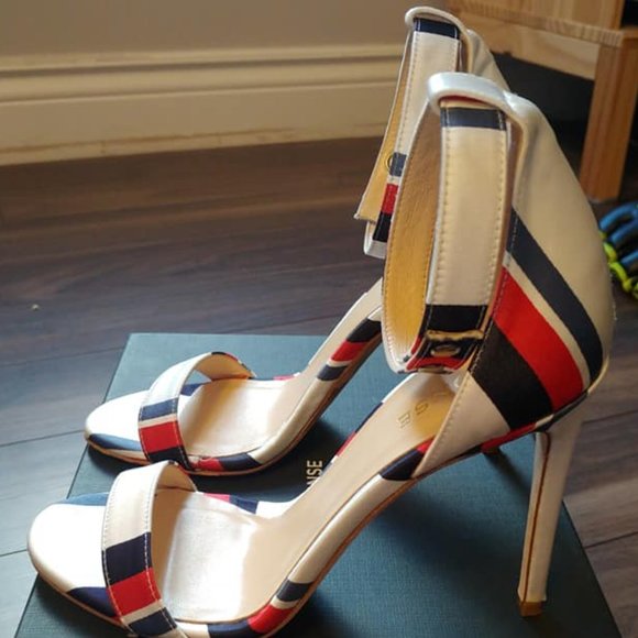 Monse Satin Striped Sandals - Picture 1 of 8